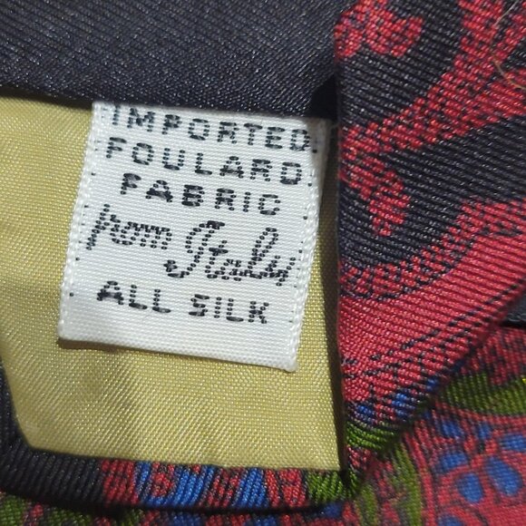 Vintage 70s/80s Macy's California All Silk Paisley Necktie - Wide Blade - Picture 3 of 4